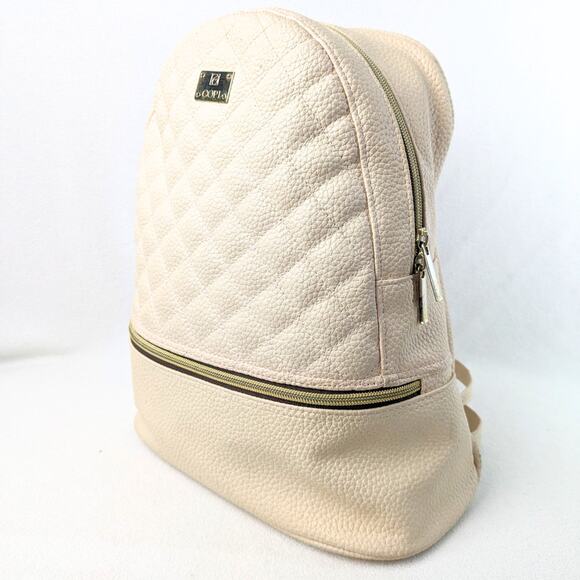 COPI Handbags - COPI Beige Genuine Leather Backpack